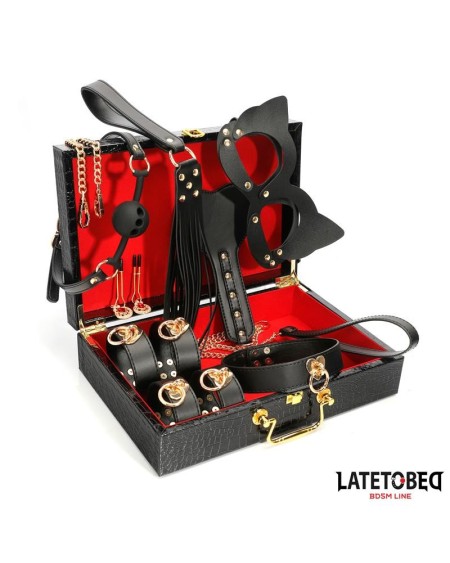 8 piece leather bondage kit with storage case