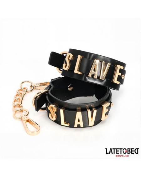 slave handcuff with golden chain