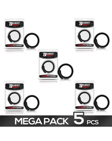 pack of 5 solid silicone adjustable strip cock ring 15-21 cm