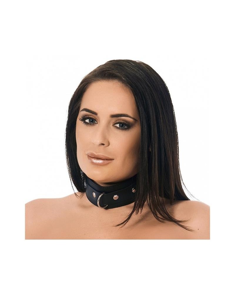 leather collar with grand metal ring