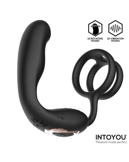 bruce prostate massager 360o with double cockring with vibration