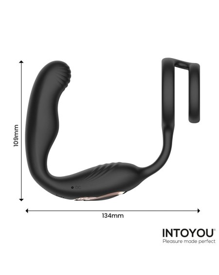 bruce prostate massager 360o with double cockring with vibration