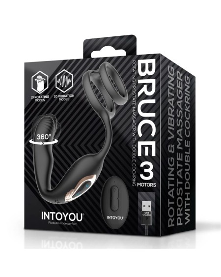 bruce prostate massager 360o with double cockring with vibration