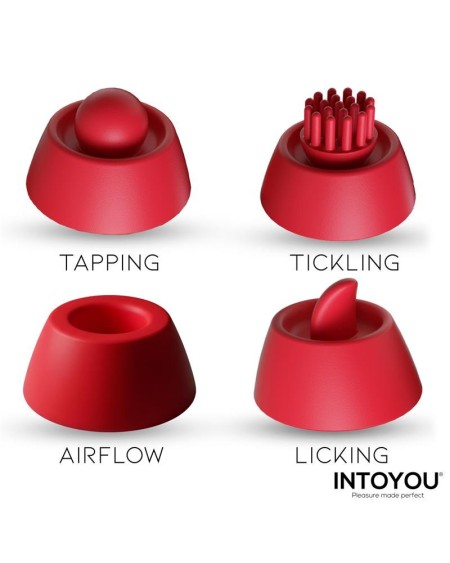 beeny stimulator with 4 caps, suction, tapping, tickling and licking