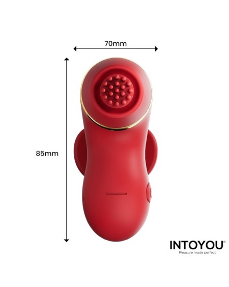 beeny stimulator with 4 caps, suction, tapping, tickling and licking