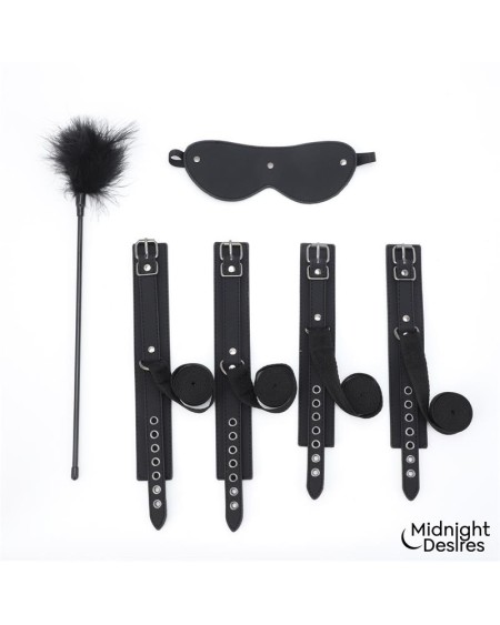 bondage set with blindfold, feather tickle and cuffs