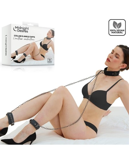 collar and ankle cuffs with chain