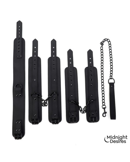 restraint set with collar with leash and cuffs