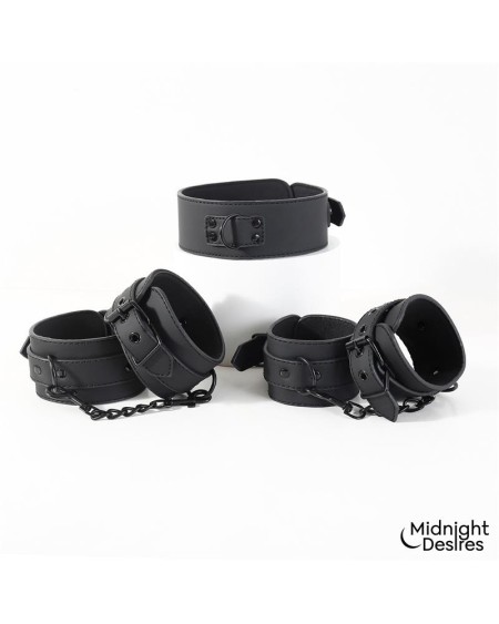 restraint set with collar with leash and cuffs