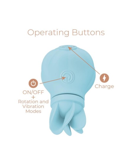 Stimulator Caress Vibration and Rotation Light Blue