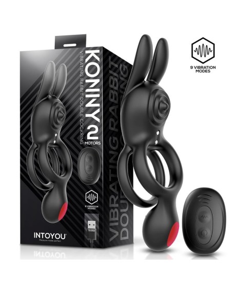 Konny Vibrating Rabbit Double Cockring with Remote