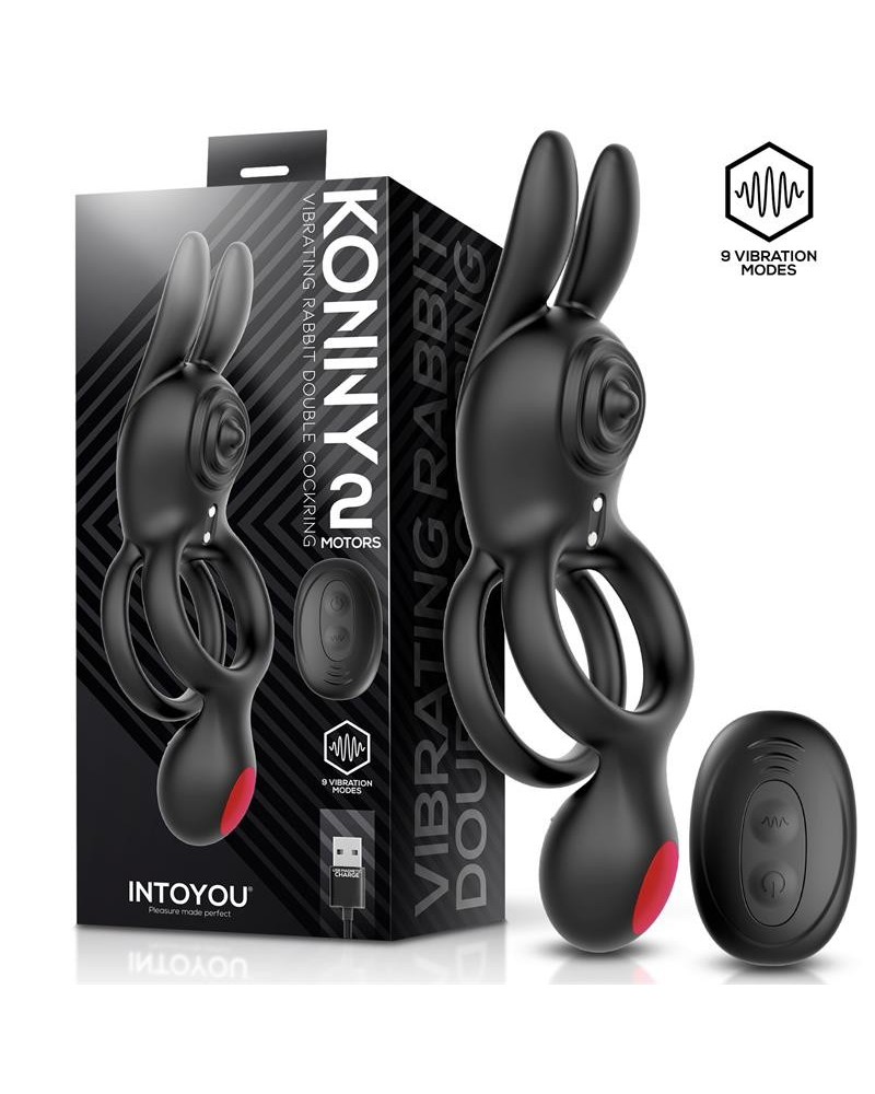 Konny Vibrating Rabbit Double Cockring with Remote
