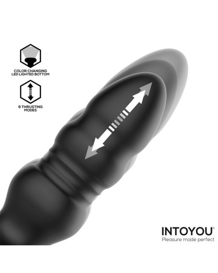 Krax Butt Plug with Vibration, Thrusting, Led Light and Remote