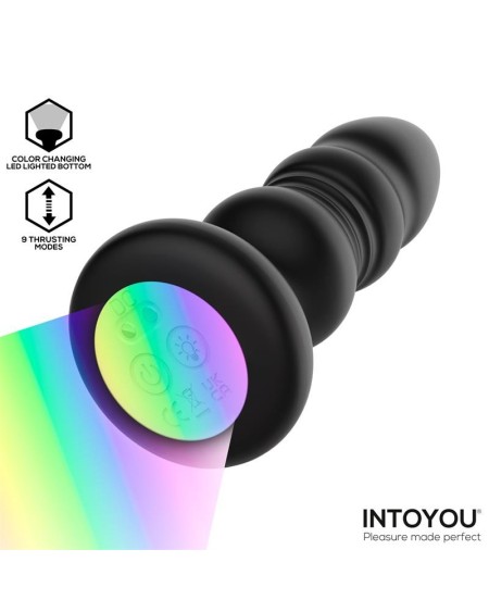 Krax Butt Plug with Vibration, Thrusting, Led Light and Remote