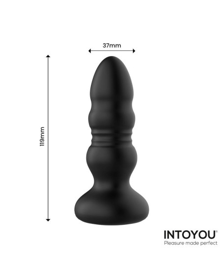 Krax Butt Plug with Vibration, Thrusting, Led Light and Remote